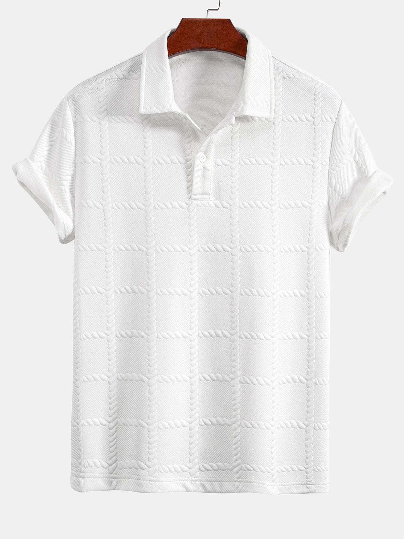 Checkered Jacquard Polo Shirt