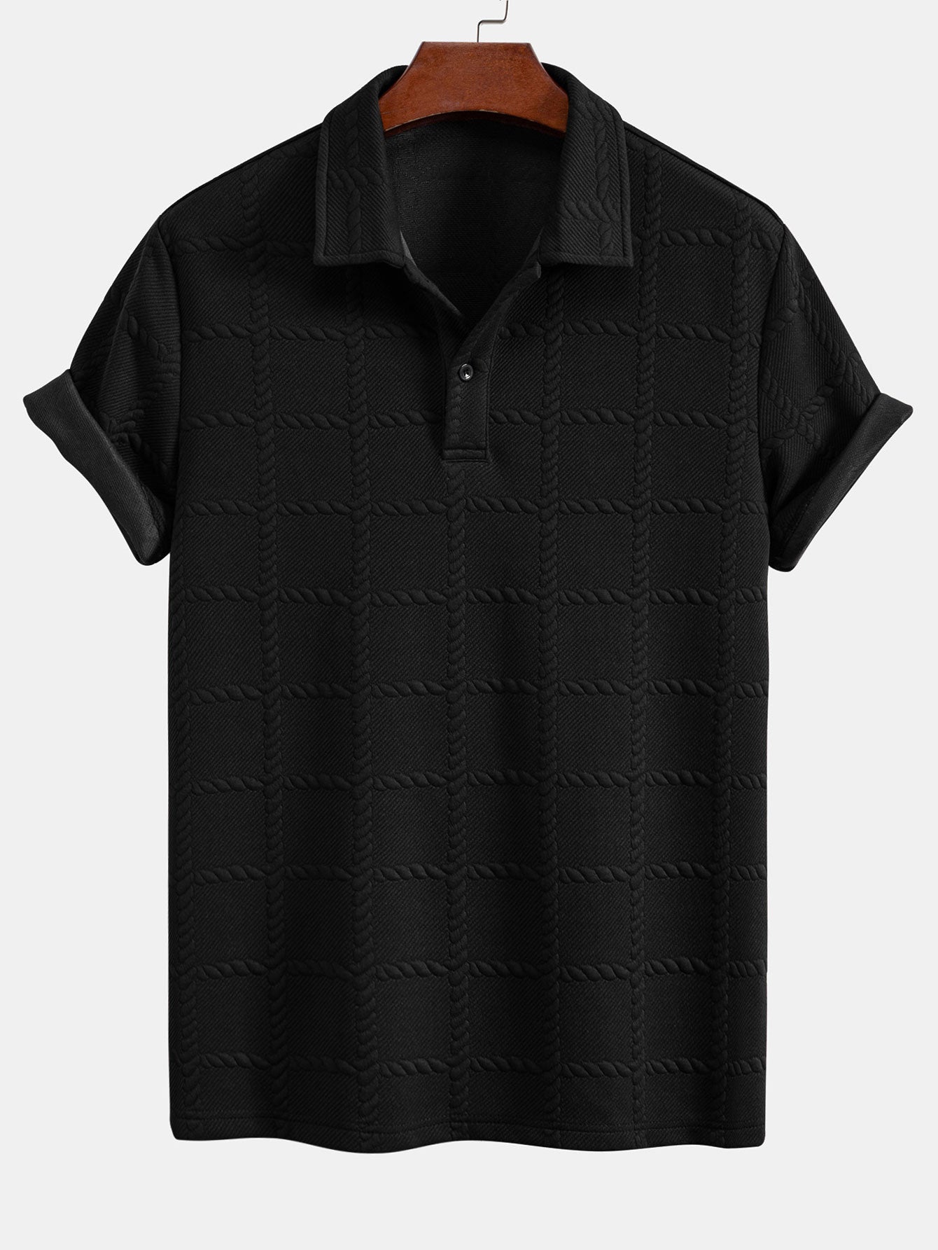 Checkered Jacquard Polo Shirt