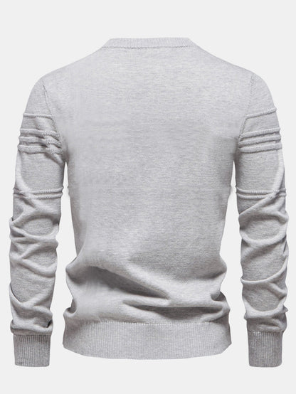 Striped Jacquard Crewneck Sweater