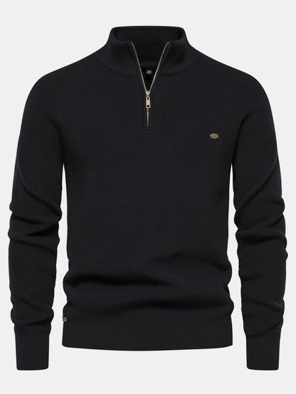 Raglan Sleeve Quarter-Zip Sweater