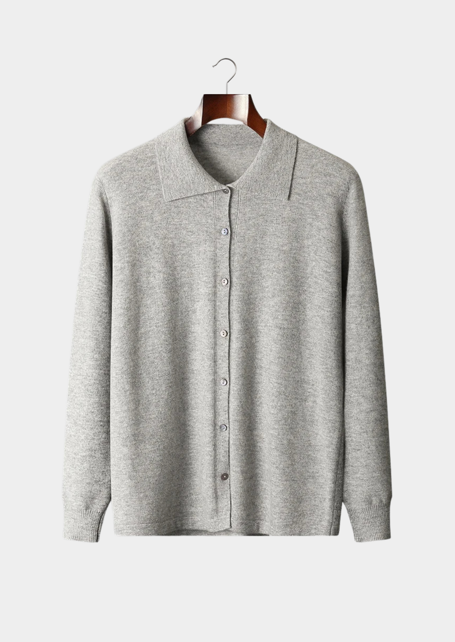 PURE EXTRA-FINE MERINO WOOL POLO CARDIGAN