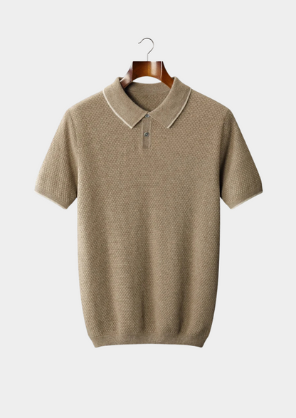 PREMIUM CASHMERE TWO-TONE POLO