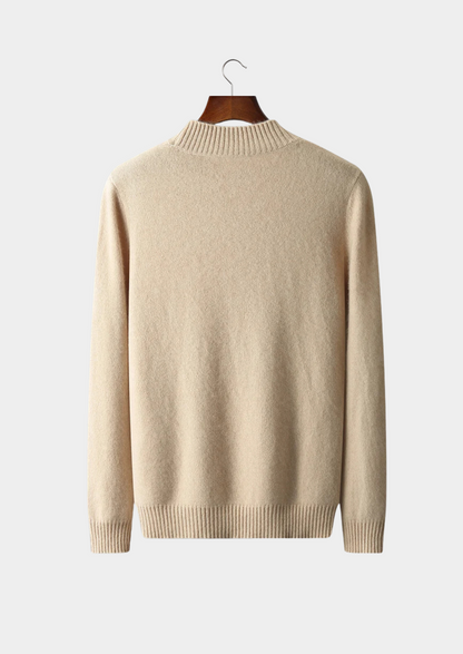 PURE EXTRA-FINE MERINO WOOL JACQUARD MOCKNECK