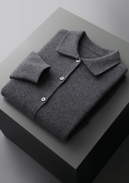 PURE EXTRA-FINE MERINO WOOL BUTTON OVERSHIRT