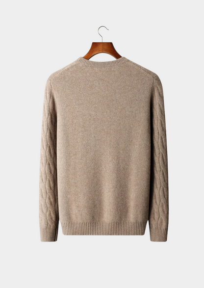 PREMIUM CASHMERE CABLE CREWNECK