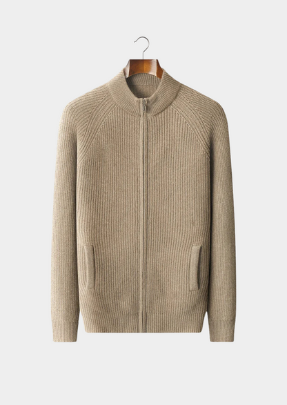 PREMIUM CASHMERE RIBBED CARDIGAN
