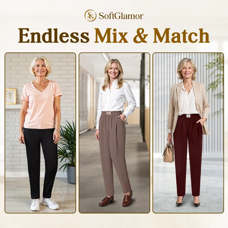 SoftGlamor - Women's Ultra Soft Perfect Drape Pull-On Pants