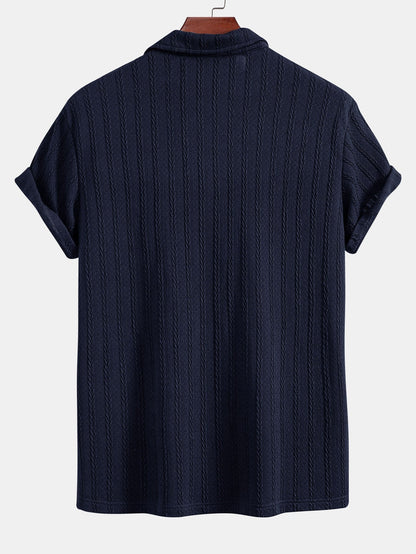 Twist Texture Knit Polo Shirt