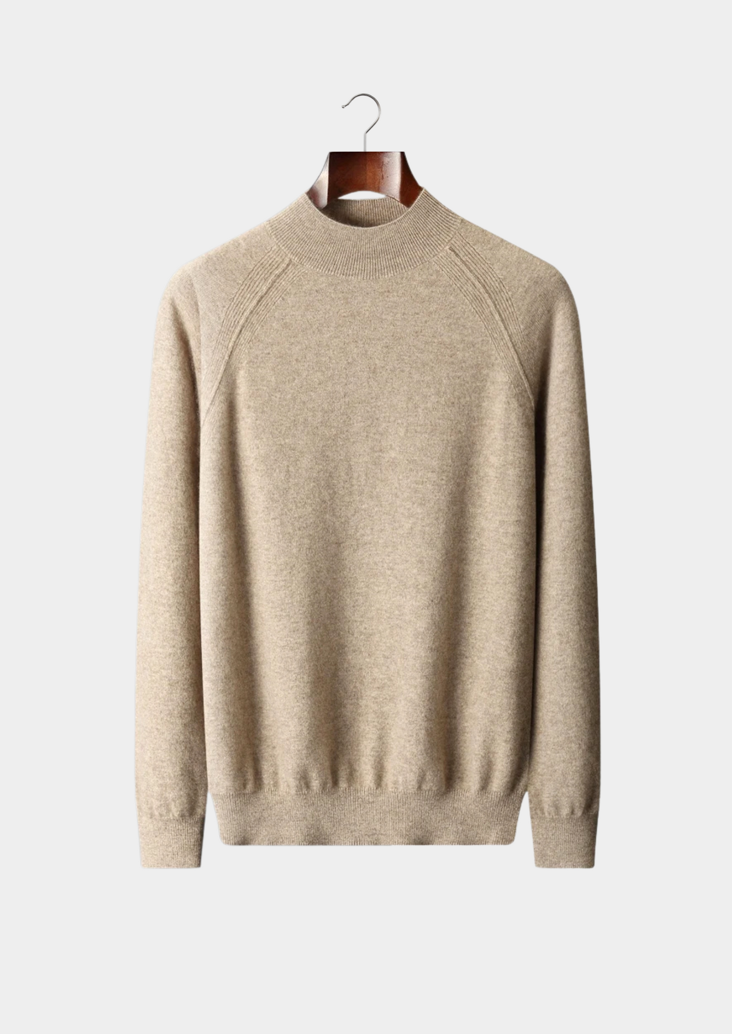 PURE EXTRA-FINE MERINO WOOL RAGLAN MOCKNECK