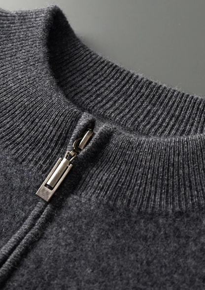 PURE EXTRA-FINE MERINO WOOL STRIPED CARDIGAN