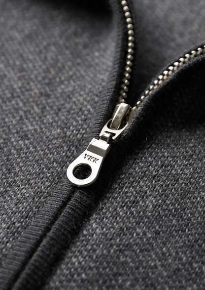 PREMIUM CASHMERE JACQUARD ZIP CARDIGAN