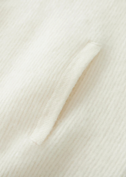 PURE EXTRA-FINE MERINO WOOL RIBBED ZIPPER CARDIGAN