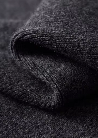 PURE EXTRA-FINE MERINO WOOL RIBBED POLO CARDIGAN