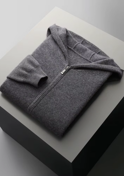 PURE EXTRA-FINE MERINO WOOL ZIPPER HOODIE