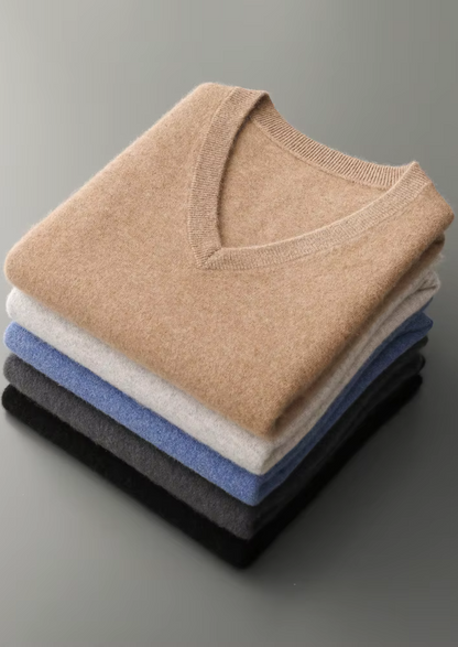 PURE EXTRA-FINE MERINO WOOL V-NECK VEST