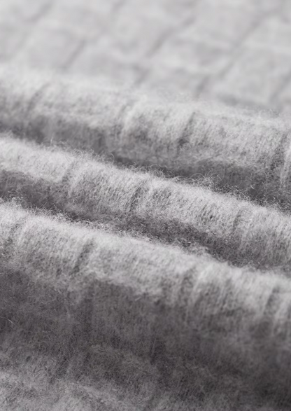 PURE EXTRA-FINE MERINO WOOL TEXTURED MOCKNECK