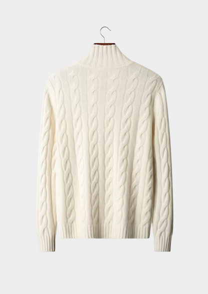 PURE EXTRA-FINE MERINO WOOL DUAL-ZIP CABLE CARDIGAN