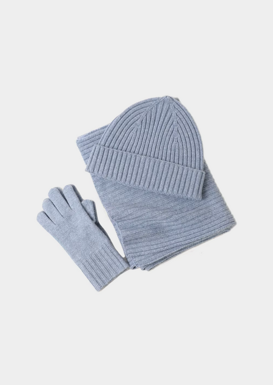 PURE EXTRA-FINE MERINO WOOL WINTERTIME ESSENTIALS - LIGHT BLUE