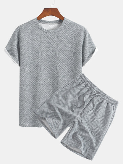 Striped Jacquard T-Shirt & Shorts Set