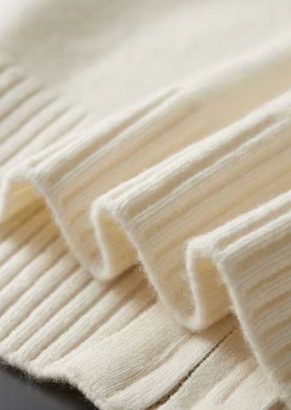 PURE EXTRA-FINE MERINO WOOL TWO TONE ZIP CARDIGAN