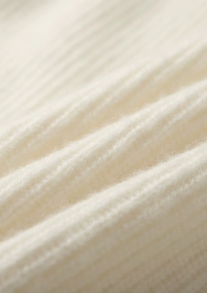 PREMIUM CASHMERE RIBBED V-NECK SWEATER