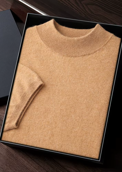 PREMIUM CASHMERE MOCK NECK T-SHIRT