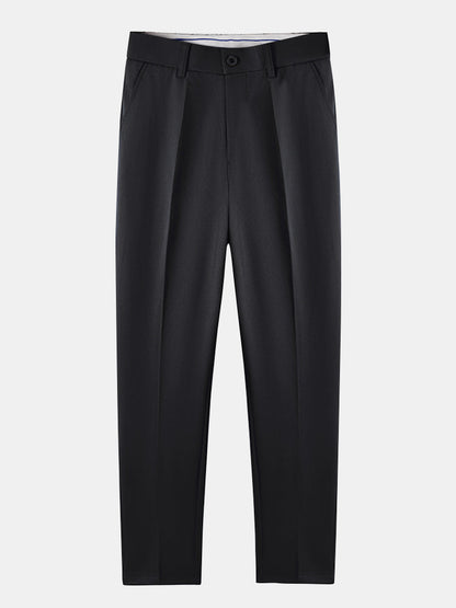 Texture Contrast Knitted V Neck Polo Shirt & Slim Fit Tapered Trousers