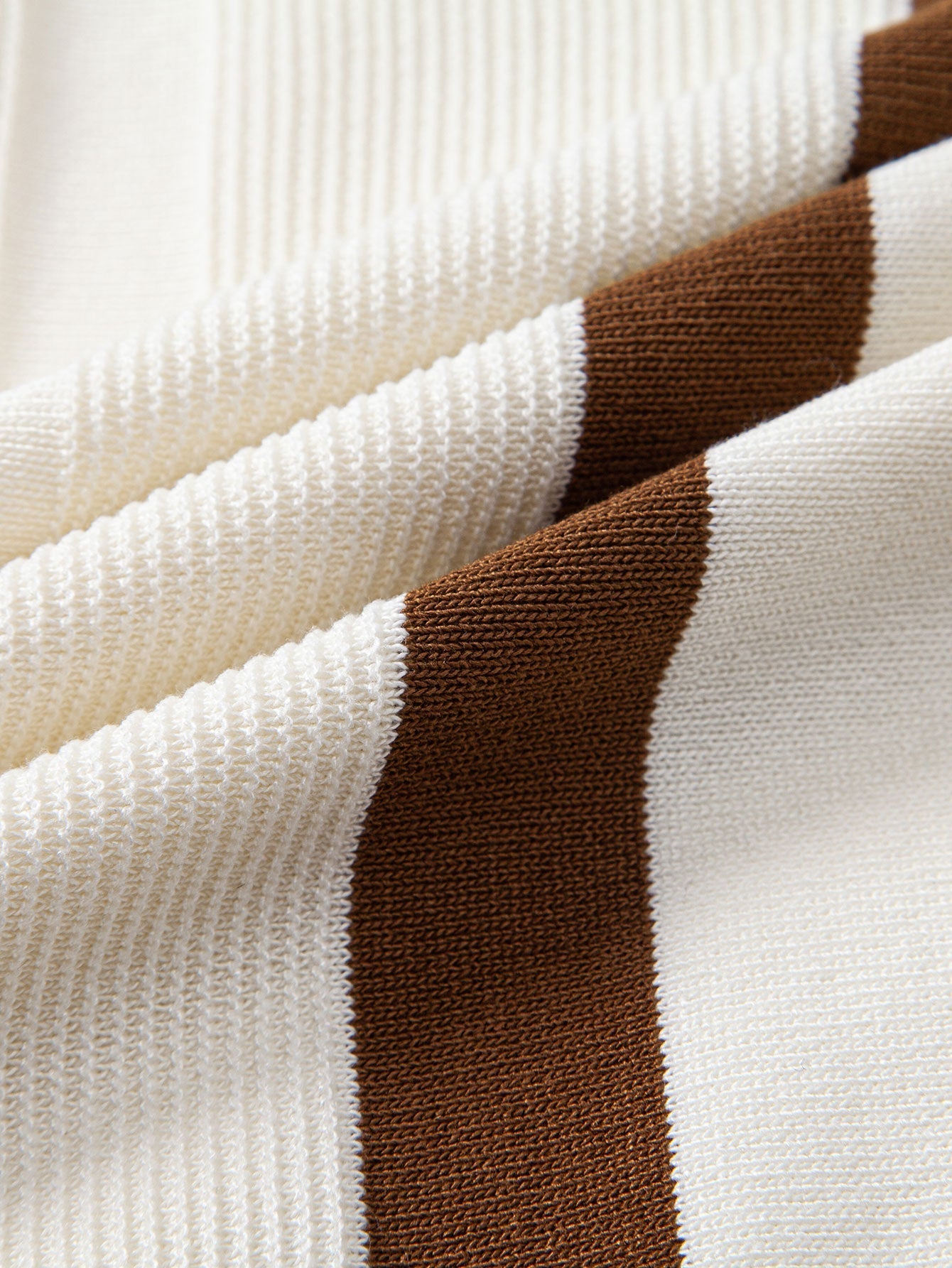 Stripe Geometric Jacquard Knitted Polo Shirt