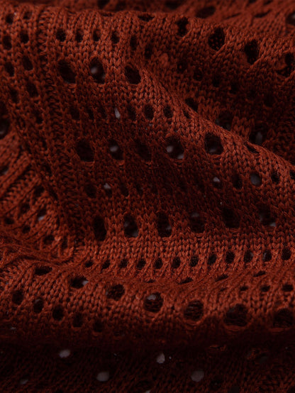 Crochet  V Neck Polo Shirt
