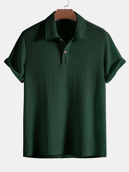 3 Pieces Knitted Waffle Polo Shirt