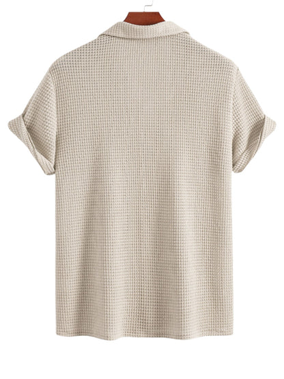 Waffle Textured Cuban Shirt & Shorts