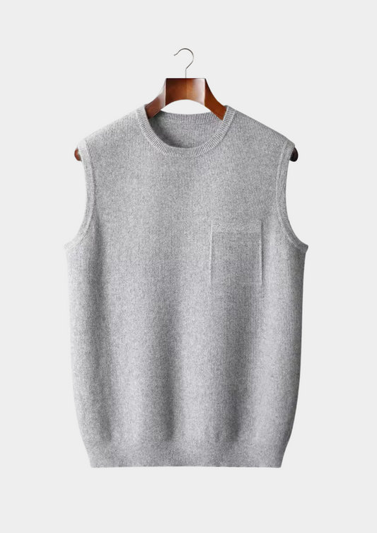 PURE EXTRA-FINE MERINO WOOL CREWNECK VEST