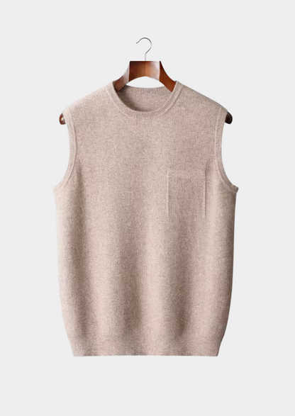 PURE EXTRA-FINE MERINO WOOL CREWNECK VEST