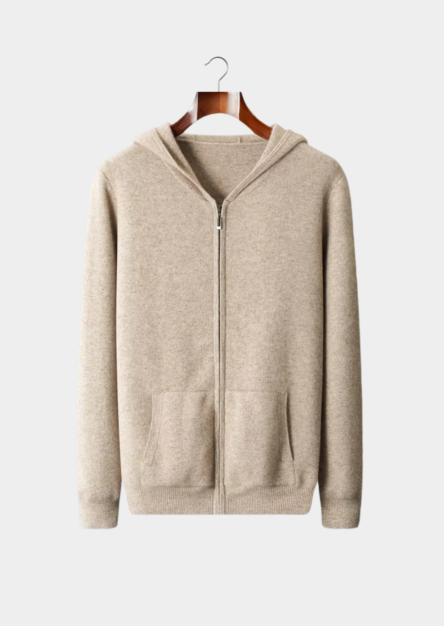 PURE EXTRA-FINE MERINO WOOL ZIPPER HOODIE