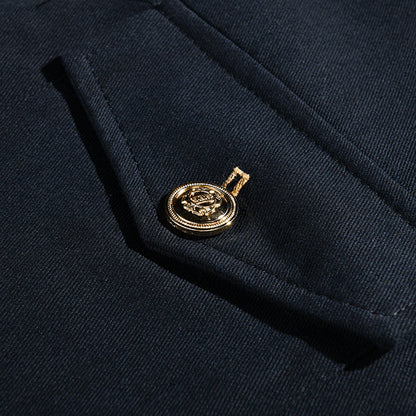 【24-hour shipping out】Men's Vintage Casual Solid Stand Collar Button Jacket 85705875TO
